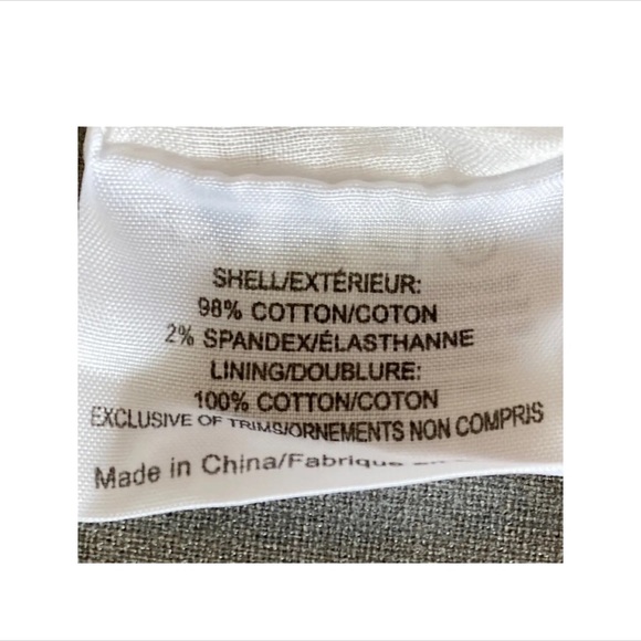 Tory Burch Zoie Sleeveless V-Inset Neck White Cotton Gold Piped Dress Size Sz 6 - Picture 7 of 7